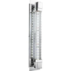 LED Wandleuchte Flurlampe Glas Wandlampe chrom Schlafzimmerleuchte, 5,2W 547lm warmweiß, BxH 8 x 42 cm