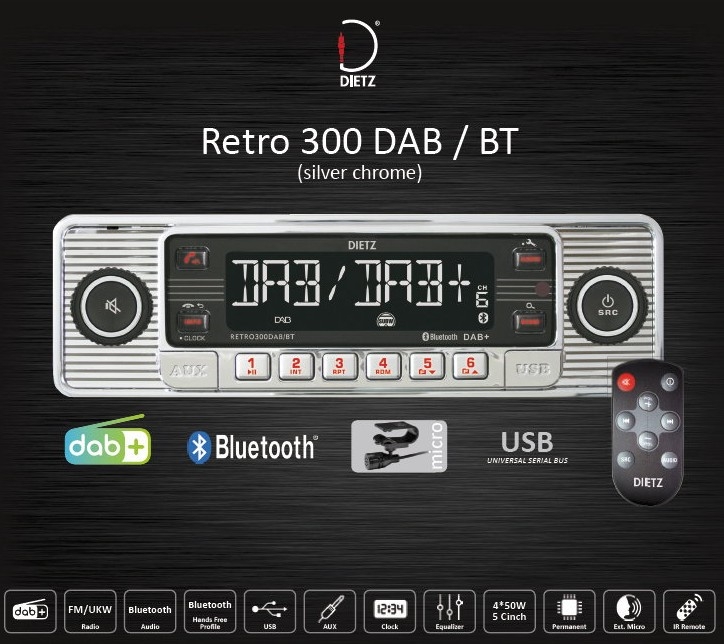 Dietz Retro 300 DAB / BT silber chrome