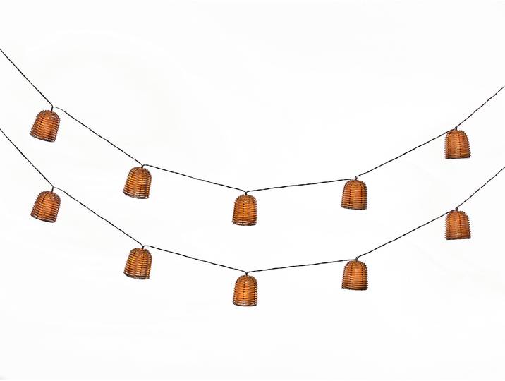 LUXFORM LED-Lichterkette Luxform Solar Rattan , gold (bruin), Flammen 1 Stk., Gesamtlänge 3,8m, Lichterketten, LED-Lichterkette, Solarenergie, warmweiß, IP44, LED-Lichterkette