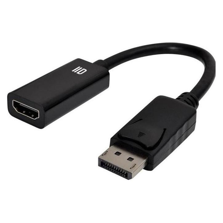 D2 Diffusion Câble adaptateur compatible DisplayPort mâle 1.3 vers HDMI femelle (Type A) 15cm (Noir) (D2DPHDMI)