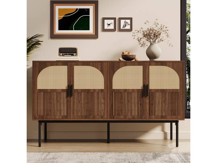 Buffet de rangement moderne minimaliste de grande capacité – Buffet au design élégant pour salon/entrée, 140 × 40 × 80 cm