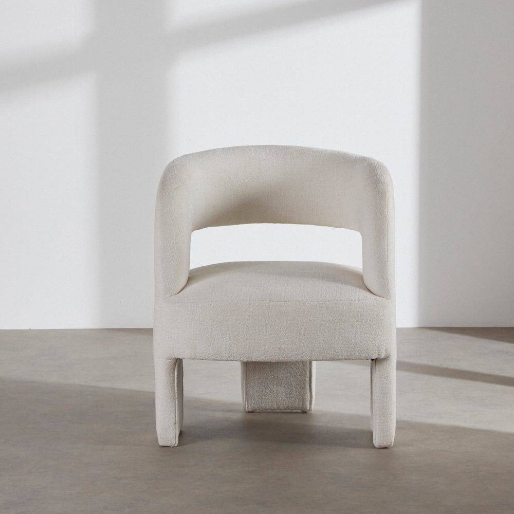 Maisons du Monde Fauteuil tripode écru Blanc 67x80x61.5cm