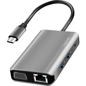 LogiLink Dockingstation UA0410, 100 Watt, HDMI, VGA, USB-C 3.0