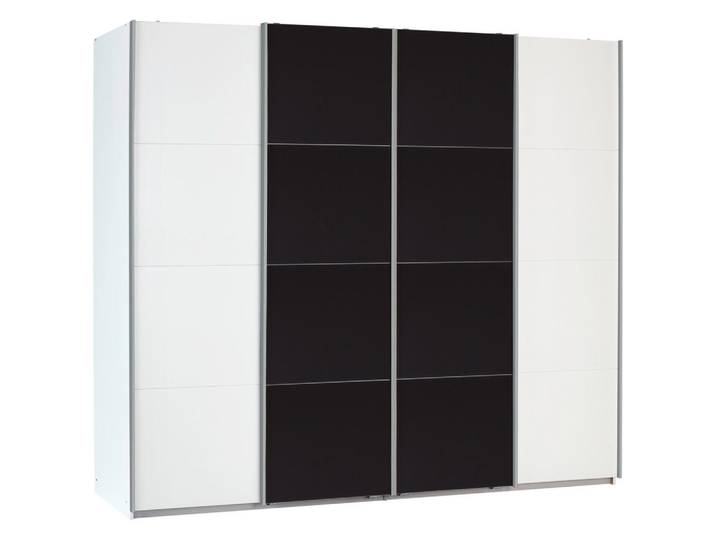 James Wood Schiebetürenschrank, Weiß, Dunkelgrau, Glas, 4 Fächer, 361x211x62 cm, Blauer Engel, BQ - Bündnis für Qualität, Made in Germany, Panorama-Funktion, Schlafzimmer, Kleiderschränke, Schwebetürenschränke
