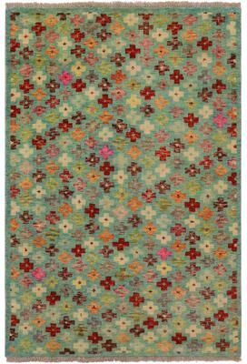 Treasured Knots Boho Chic Balochi O'Connor Blue/Rust Hand Knotted Wool Rug - 3'2'' x 5'1''
