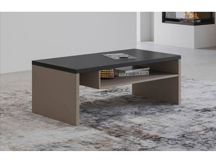 Couchtisch GOODPRODUCT Cross, Breite 120 cm, moderner Sofatisch für Wohnzimmer , braun (congo, schwarz), B:120cm H:45cm T:60cm, Tische, Couchtisch, Tisch mit offenem Fachboden