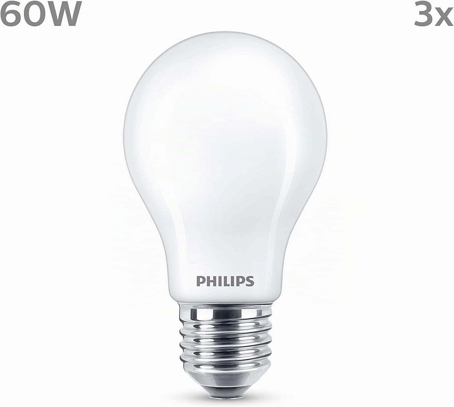 Philips LED-lamp Classic A60 E27 60W Warm wit - Set van 3 stuks