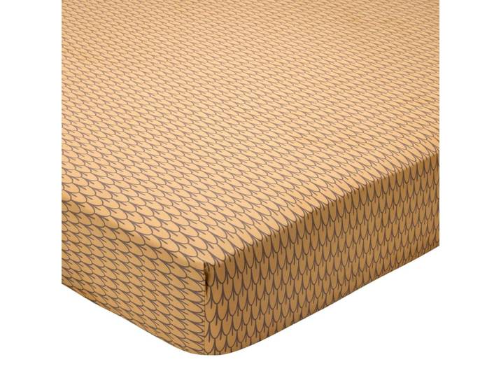 Drap-housse en coton jaune ocre 160x200x28cm