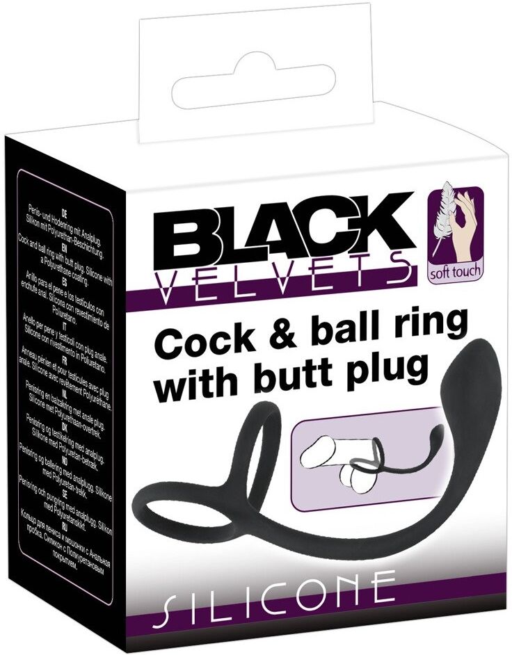 Black Velvets Anneau pénien avec plug anal