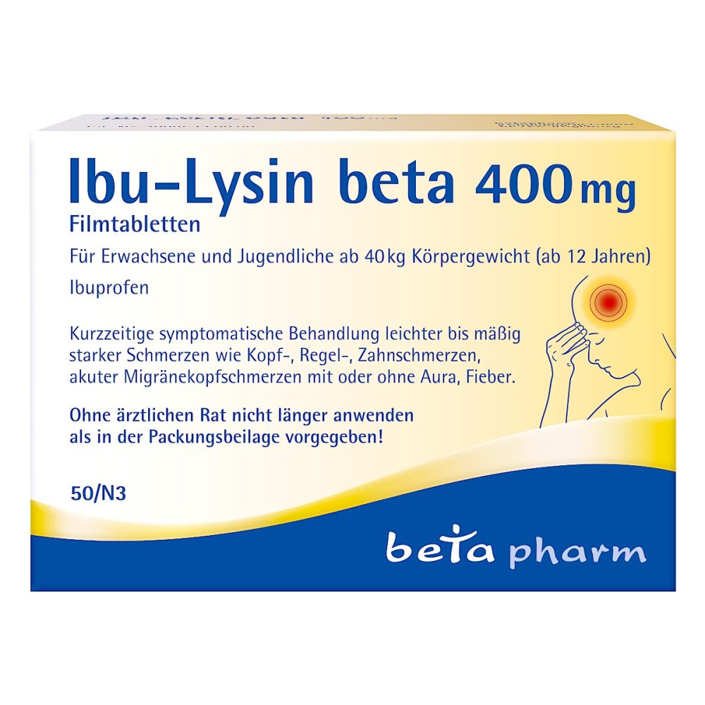 betapharm Arzneimittel GmbH Ibu-lysin Beta 400 Mg Filmtabletten 19101152