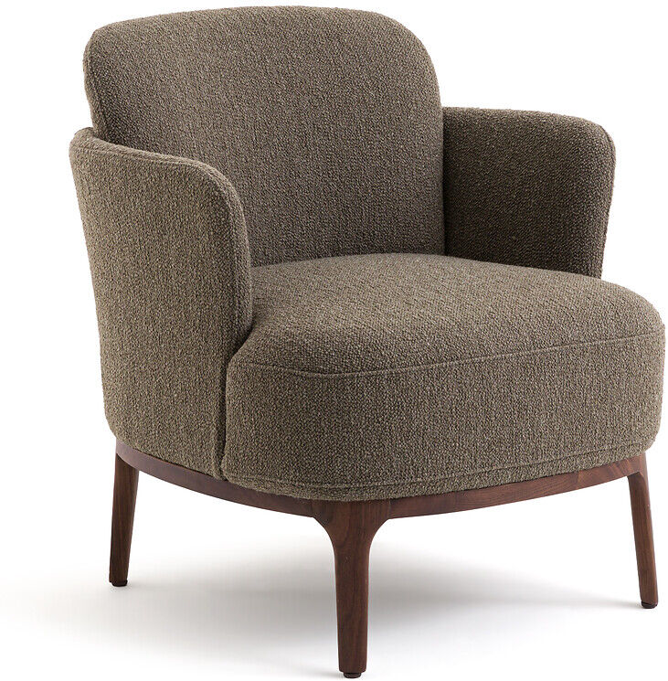 AM.PM Fauteuil pied noyer massif et tissu texturé, Jabote
