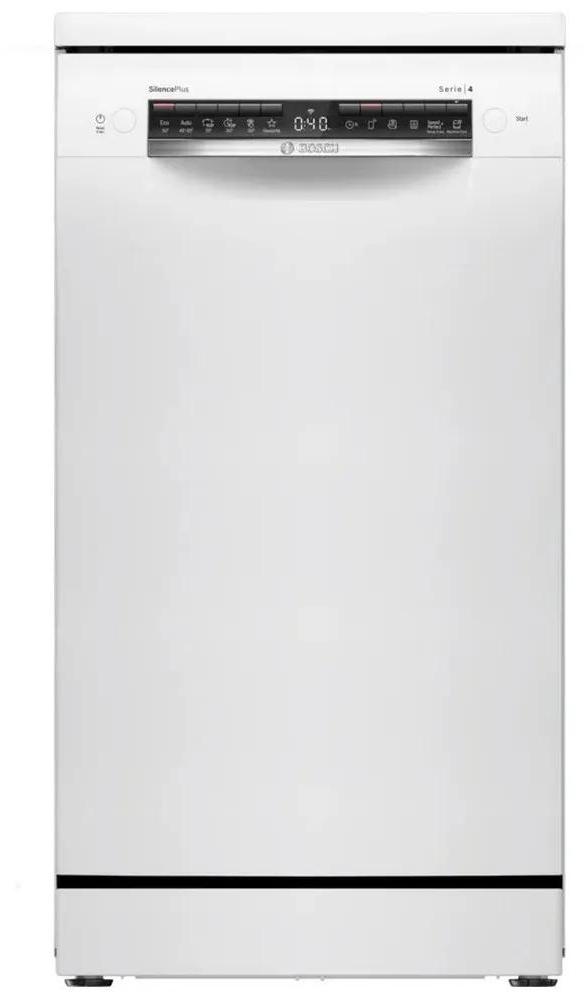 Freistehender geschirrspüler (45 cm). Home connect. 44 db. 10 maßgedecke. 6 programme. 5 optionen. Weiß. Besteckschublade. Wärmetauscher/trocknungshilfe. Bosch SPS4EMW17E