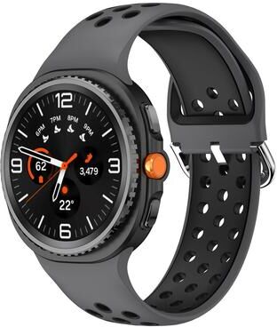 Everyday Crate Samsung Galaxy Watch8 Classic Silicone Watch Band Two Color Sport Replacement Strap coal Black