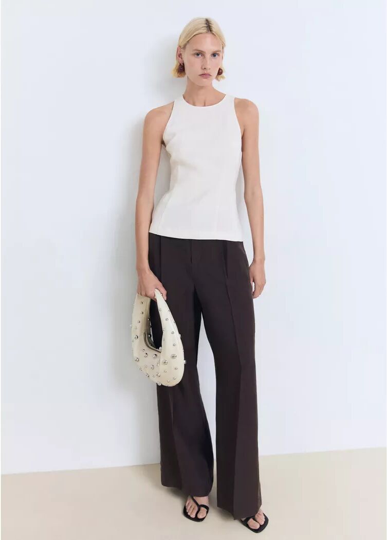 Mango - Bluse, für Damen, Ecru, Größe S