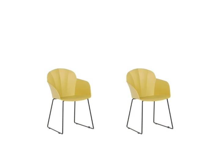 Chaises de salle à manger jaunes avec accoudoirs - BELIANI - SYLVA - Design ergonomique