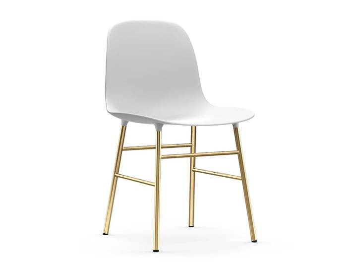 Normann Copenhagen Form Stuhl Messingbeine Weiß