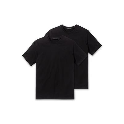 Unterhemd SCHIESSER "T-Shirt American T-Shirt 2er Pack", Herren, Gr. XL, N-Gr, schwarz, Obermaterial: 100% Baumwolle CO., Unterhemden Unterhemd