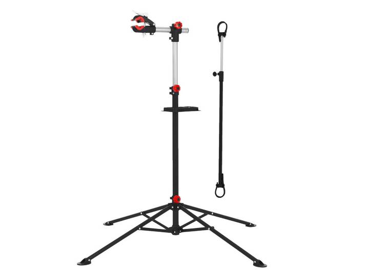 ECD-Germany Fahrradreparaturständer Teleskop, Schwarz, Metall, Rechteckig, 146x185x146 cm, Freizeit & Co, Sport & Fitness, Fahrräder, Fahrradzubehör