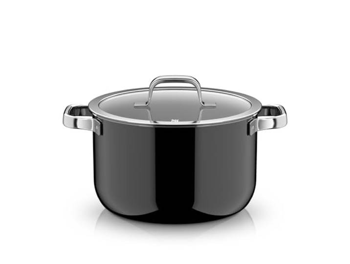 WMF Fusiontec Mineral Pro, Kochtopf mit Deckel, 24 cm, kratzfestes Material, Kochtopf Induktion, für alle Herdarten geeignet, Made in Germany, schwarz, 0518665290