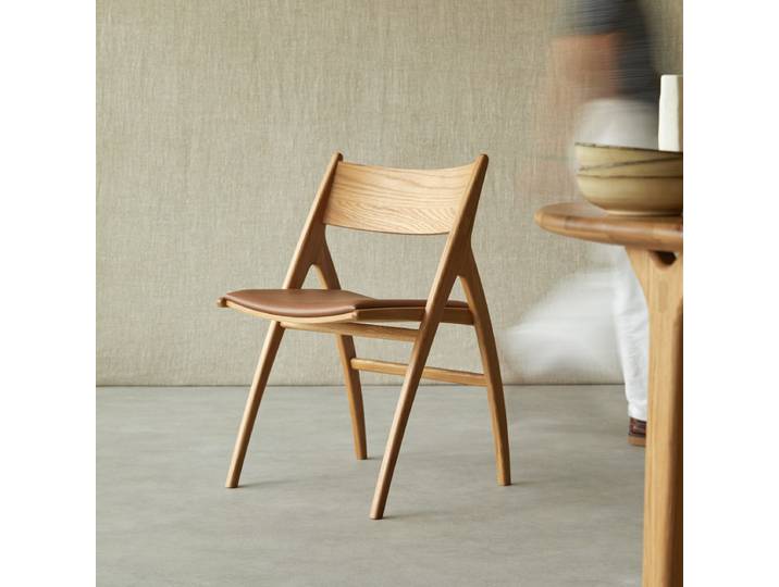 Stuhl aus Eiche und Leder - Braun - Oak