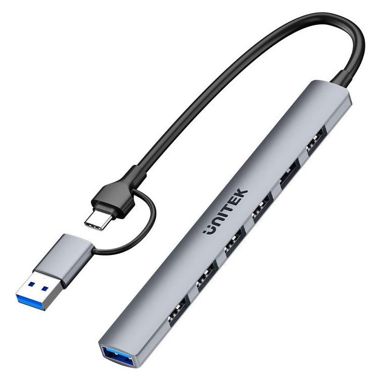 Unitek HUB USB-A/C 7W1 USB-A 5 GBPS (USB-A, USB-C, 7 Ports) (H1209AGY01)