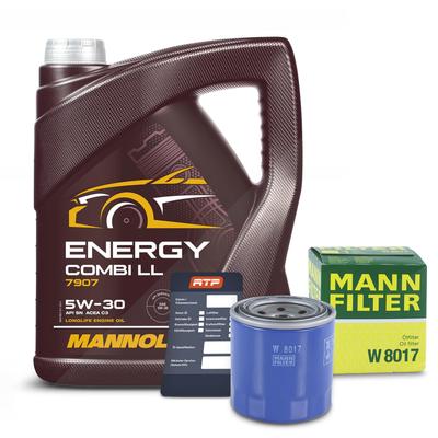 Mann-filter Ölfilter + 5l 5W-30 Motoröl [Hersteller-Nr. 40643458] für Hyundai, Kia