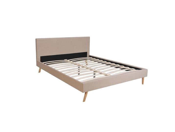 Lit, tissu beige 180x200 cm