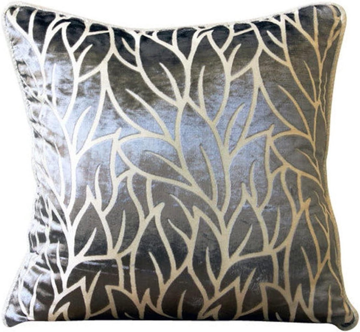 Handgemaakte decoratieve kussensloop van burn-out fluweel in het groen, 55 x 55 cm