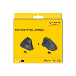 DELOCK Ergonomische vertikal optische 5-Tasten Maus 2,4GHz