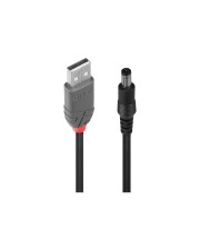 Lindy USB- / Stromkabel Gleichstromstecker 5,5 x 2,1 mm M bis USB nur Strom M 1.5 m Schwarz (70268)