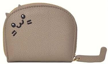 Uplift Picks Cat Shaped Wallet Cute Women Card Holder Multi Slot Coin Purse khaki