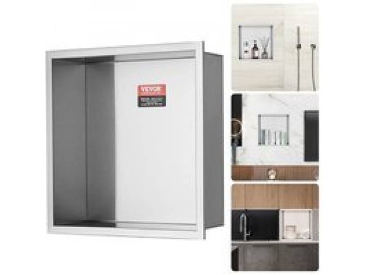 VEVOR Wandnische 10x33,02x33,02cm Duschnische Edelstahl Nische Einlagig 100 % Wasserdicht Nischeneinbau 0-40°C Betriebstemperatur 92°-Inneneckdesign Geeignet für Badezimmer Schlafzimmer Arbeitszimmer