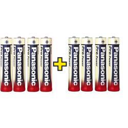 Panasonic Pro Power 4+4 gratis Micro (AAA)-Batterie Alkali-Mangan 1.5 V 8 St. 136005