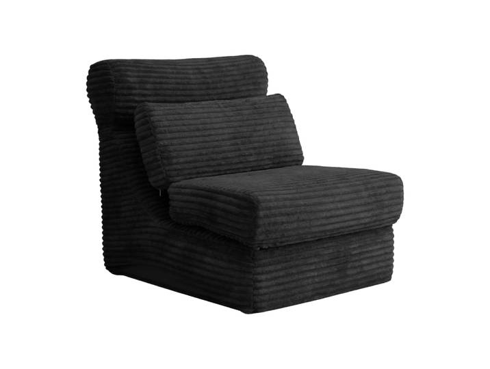 Fauteuil lounge modulable noir en tissu texturé