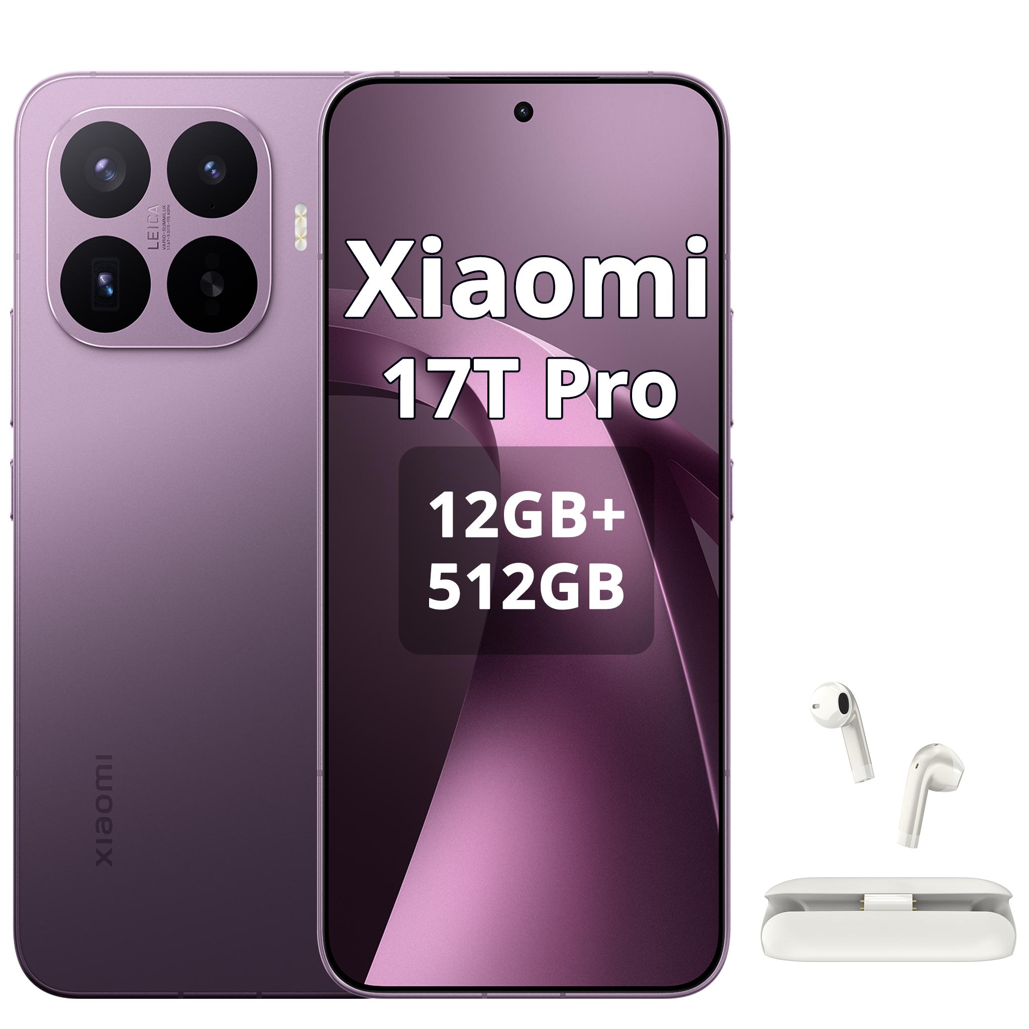 Xiaomi 17T Pro 5G smartphone 512GB 12GB 6.83", 7000mAh, Dunkelviolett (mit Bluetooth Kopfhörer)