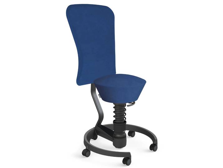 AERIS SWOPPER MIT ROLLEN UND LEHNE - Swopper Low Mikrofaser Blau