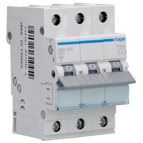 Hager MBN350 stroomonderbreker 3-polig 50A 6kA B-karakteristiek