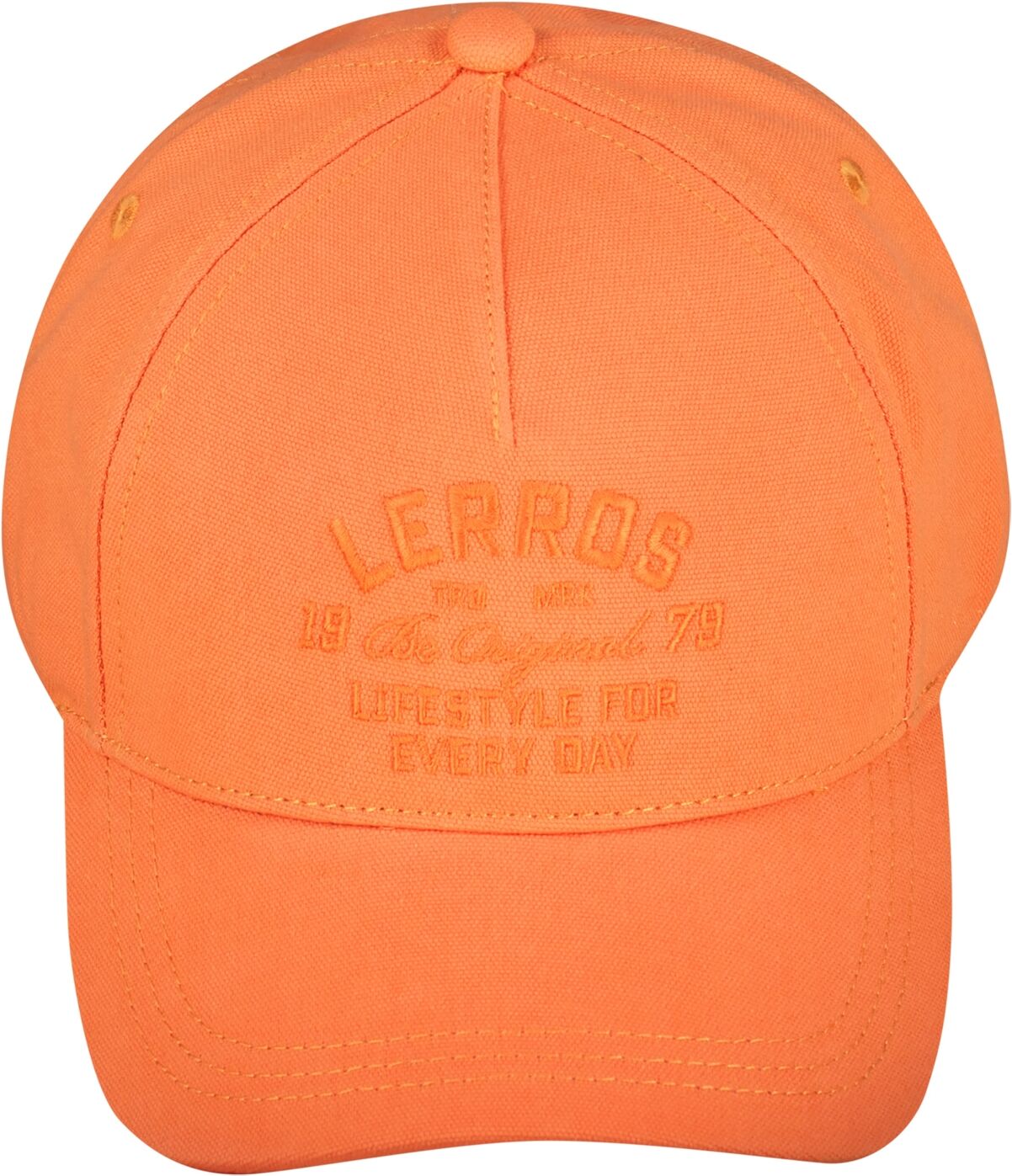 Baseball Cap LERROS "Unifarbene LERROS-Basecap", Herren, Gr. Normalgrößen, orange (vivid rot), Baumwolle, Caps Baseball Cap
