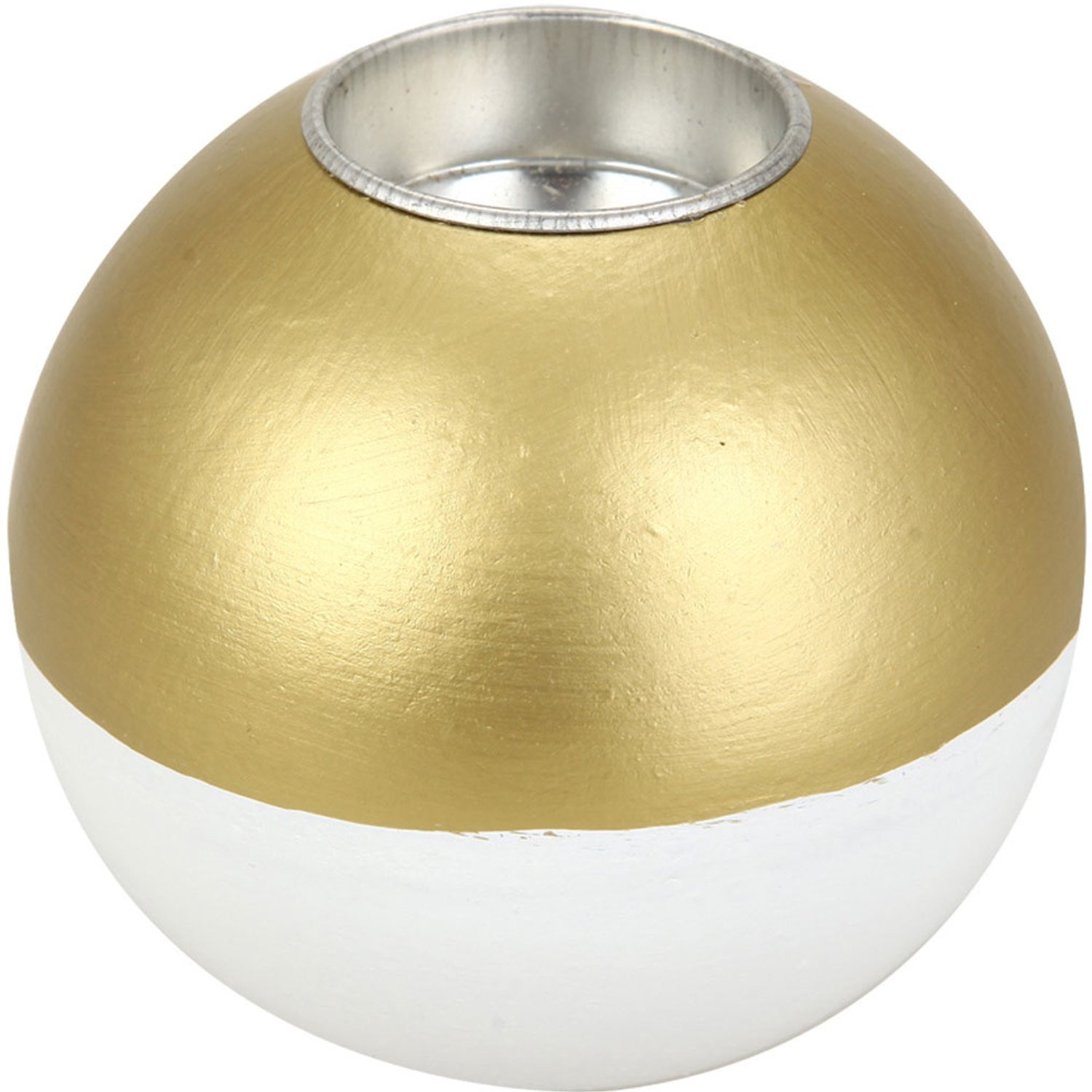 Autour de Minuit Houten kaarshouder bolvormig goud Ø 10cm