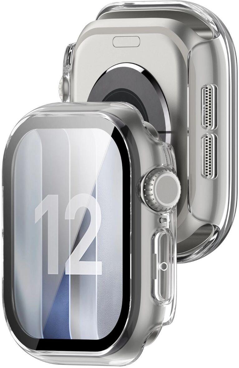 INF Coque de protection intégrée avec film écran 2 pièces, compatible avec Apple Watch Series 12 - Protection écran et cadre Transparent