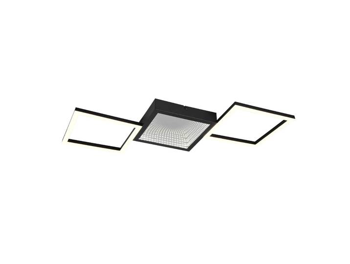 Reality Leuchten LED Deckenlampe Gelo, dimmbar, schwarz, für Wohn- / Esszimmer, Metall, Modern, LED Deckenleuchte