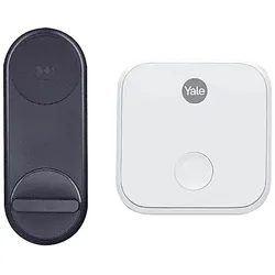 YALE Linus Smart Lock + Connect Bridge Bundle - Elektronisches Türschloss mit App-Steuerung, WLAN-Fernzugriff & Türstatus-Erkennung, Schwarz Lock,