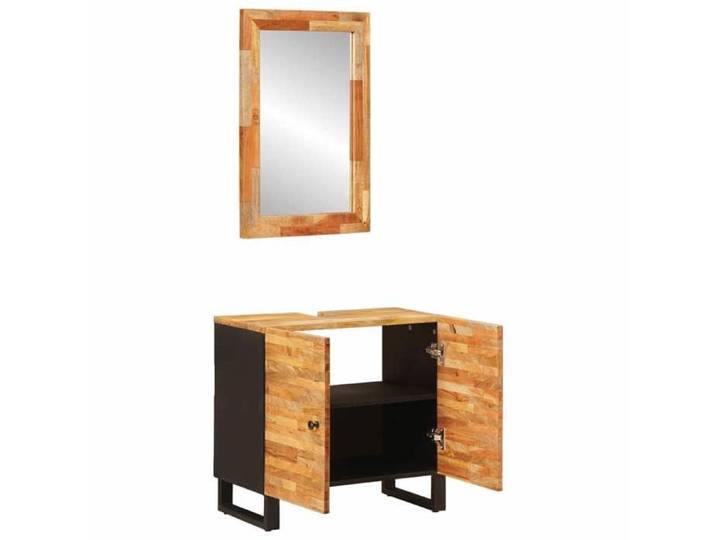 Marron Mobilier de bains - Ensembles de salle de bain 2 pcs - Naturel Bois de mangue massif m1746