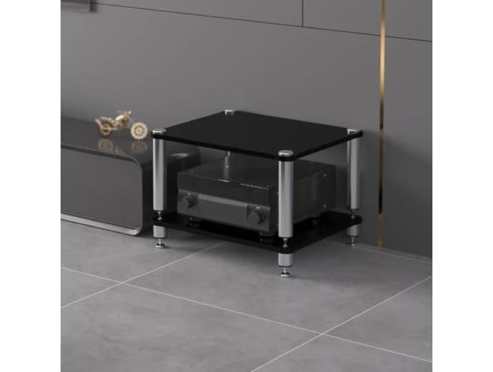 ZSCNYHMT Audio Rack, Stereo-Schrank Mit Edelstahlrahmen Und Ablagen Mehrschichtige regale, verstärkeraufbewahrung, player-organisation, stabiles design, für audio innenräume(A2,2-tier)