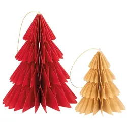 folia Waben "Tannenbäume", rot und gold