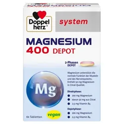 DOPPELHERZ Magnesium 400 Depot system Tabletten 60 St