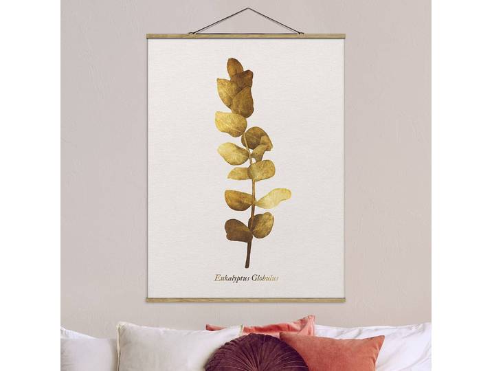 Tableau déco Eucalyptus doré Tissu Doré 100 x 134cm