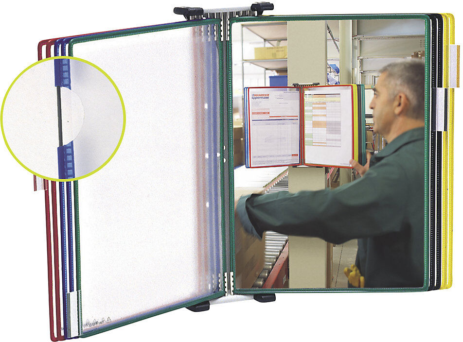 Klarsichttafel-Wandhalter, Komplett-Set mit 10 Klarsichttafeln, VE 2 Stk Tarifold