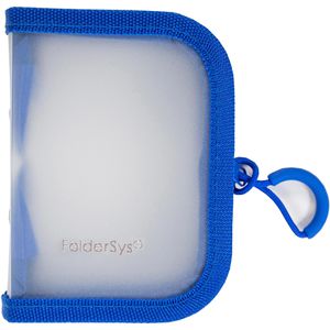 Foldersys Reißverschlusstasche 40457-40 Mini, A7, blau / transparent, aus PP