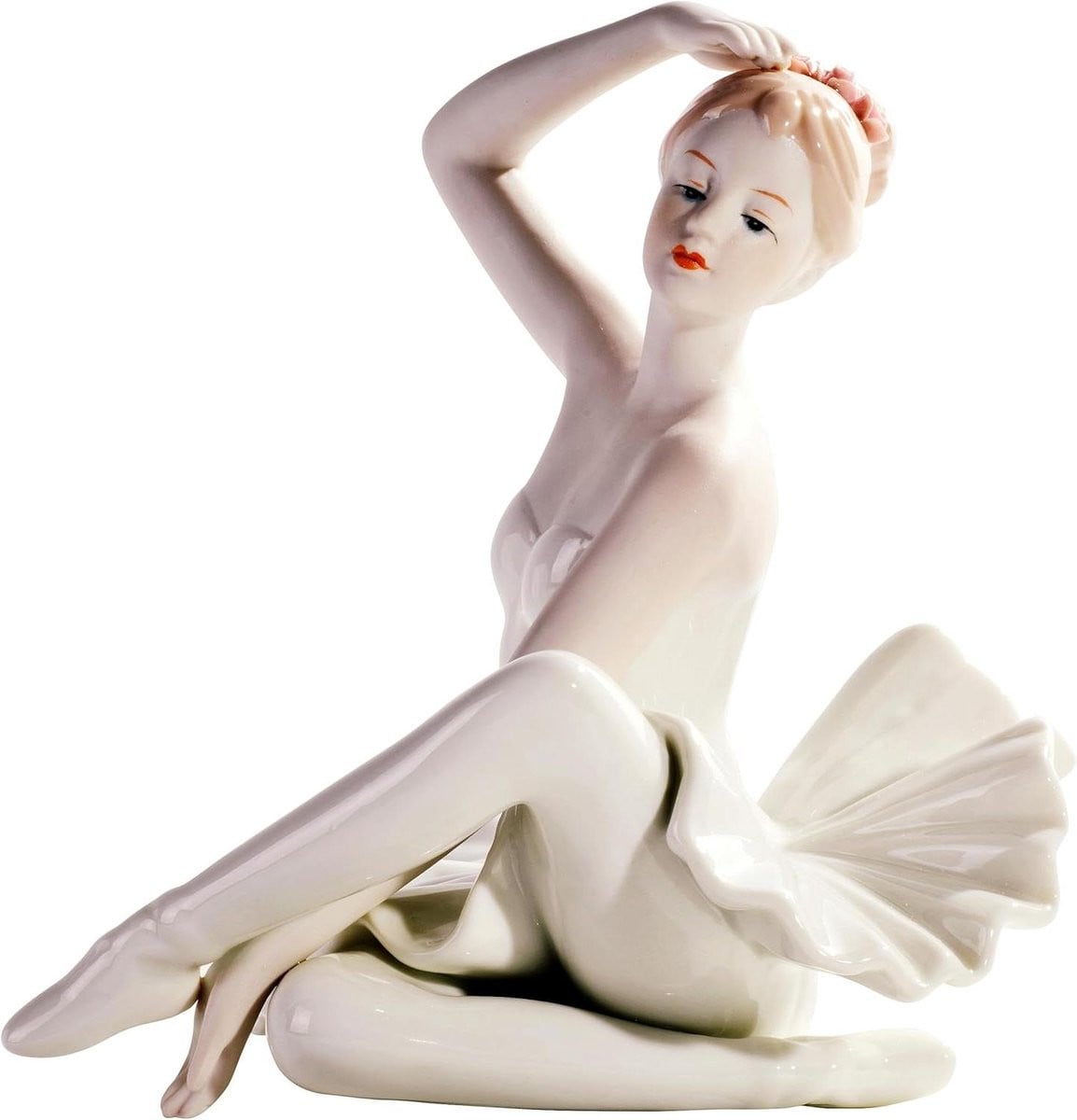 Porseleinen Beeldje Balletdanser - Houding C - Handgemaakt Kunstwerk voor Woondecoratie